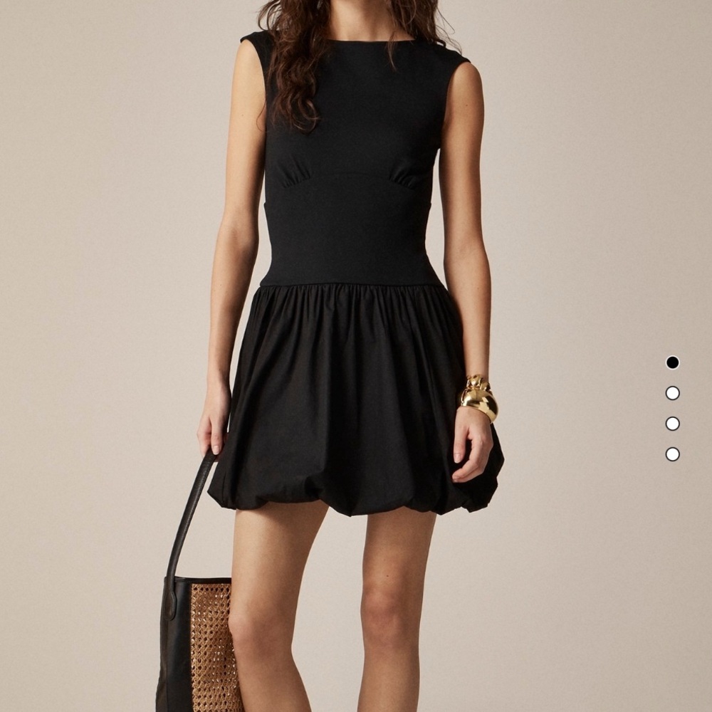 NWT Jcrew Black Bubble-Hem Dress